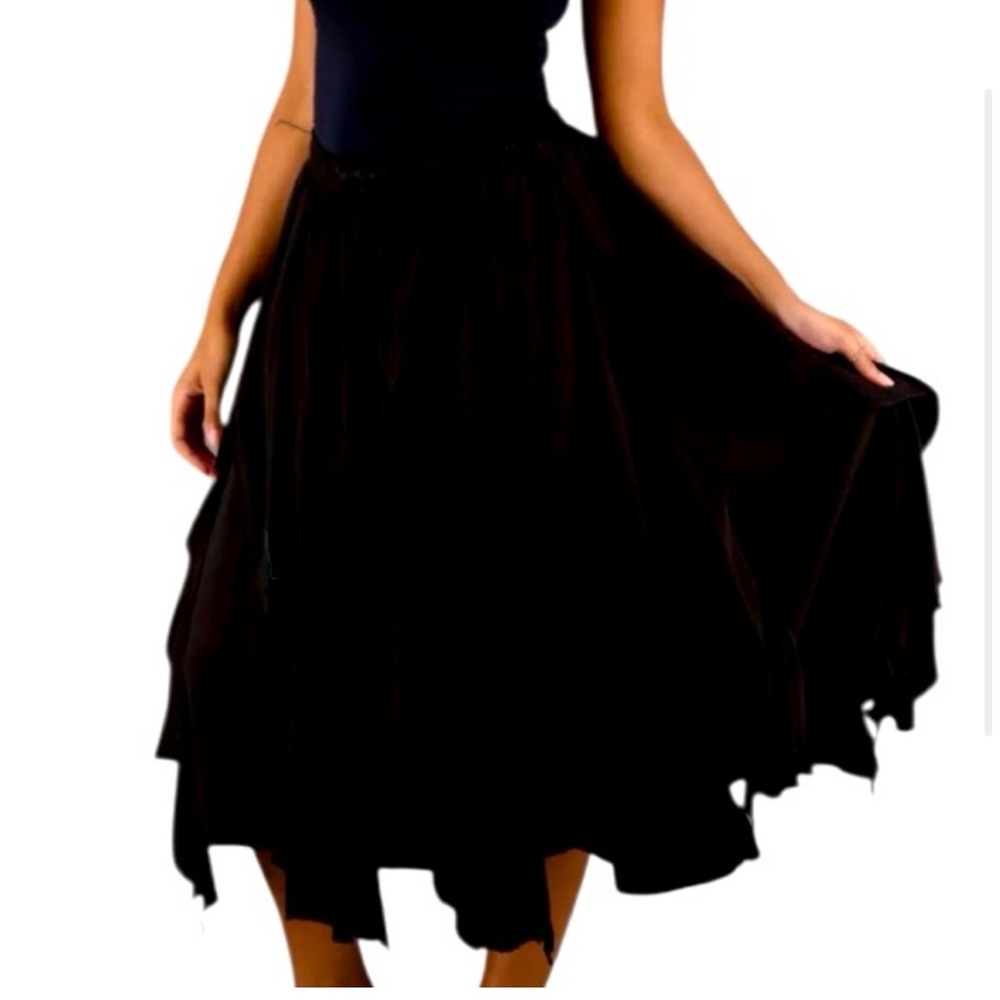 Advance Apparels Black Midi Skirt Rayon made in India NWT boho vibes in black